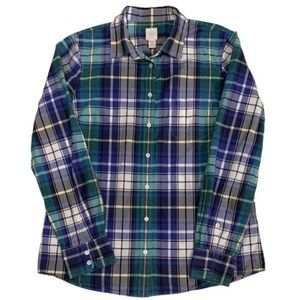 J. Crew Classic Boy Shirt Tartan Plaid Button Down Blouse Women’s Size 12
